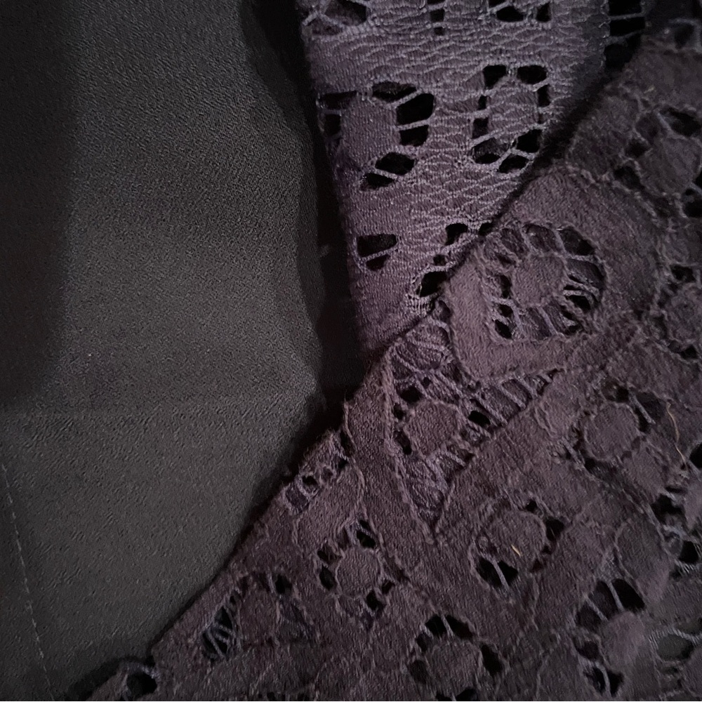 Ann Taylor Loft Deep Purple Lace Sleeveless Cami Business Blouse Lined Suits M - Picture 4 of 10